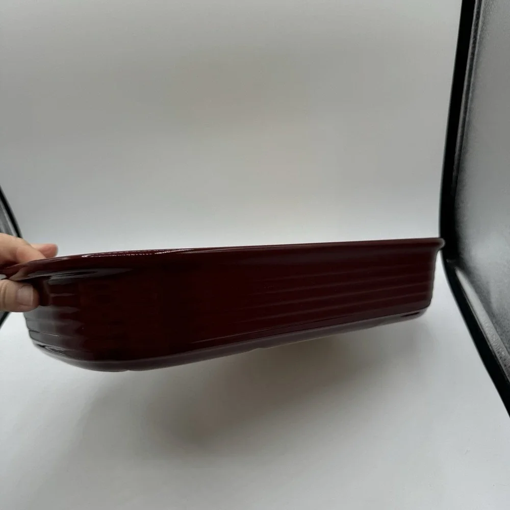 Pampered Chef 1338 Cranberry 9x13 New Traditions Baker Stoneware Seasoned Stone